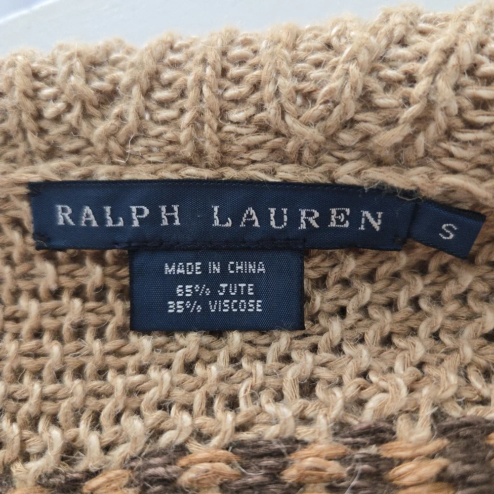 Designer Ralph Lauren Jute Viscose Vest Boho Lagenlook Size S - Picture 6 of 8